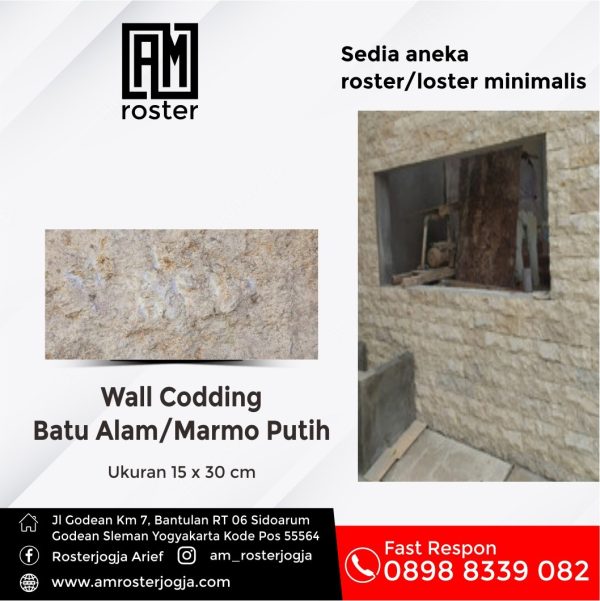 Wall Codding Batu Alam / Marmo Putih