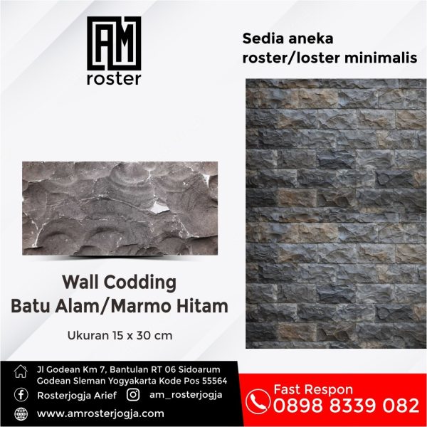 Wall Codding Batu Alam / Marmo Hitam