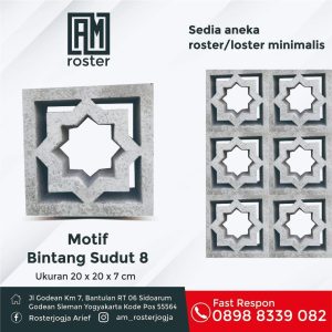 Roster Beton Bintang Sudut 8