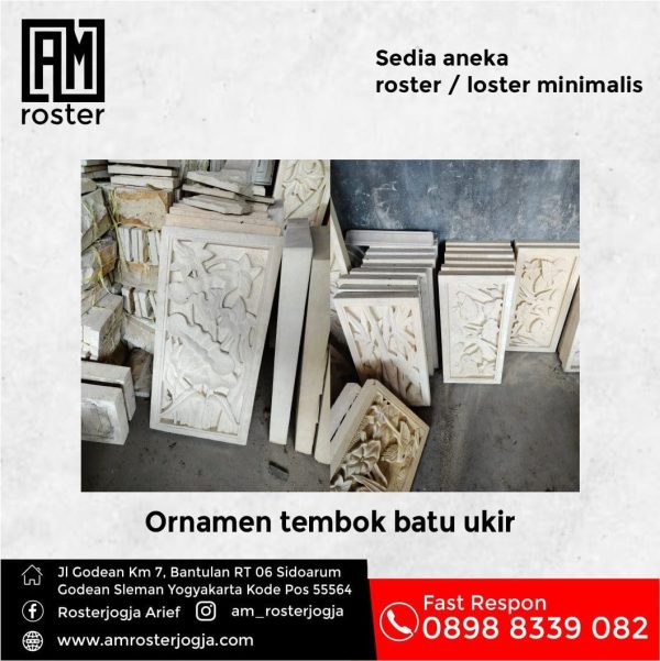 Ornamen Tembok Batu Ukir - Image 2